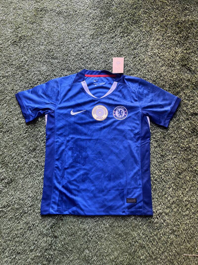 Chelsea Home Kit with CLUB WORLD CHAMPIONS Patch